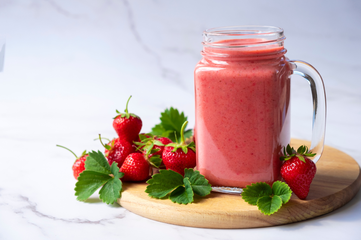 Kollagen smoothie med jordgubbar recept celloptimum strawberries recipy collagen